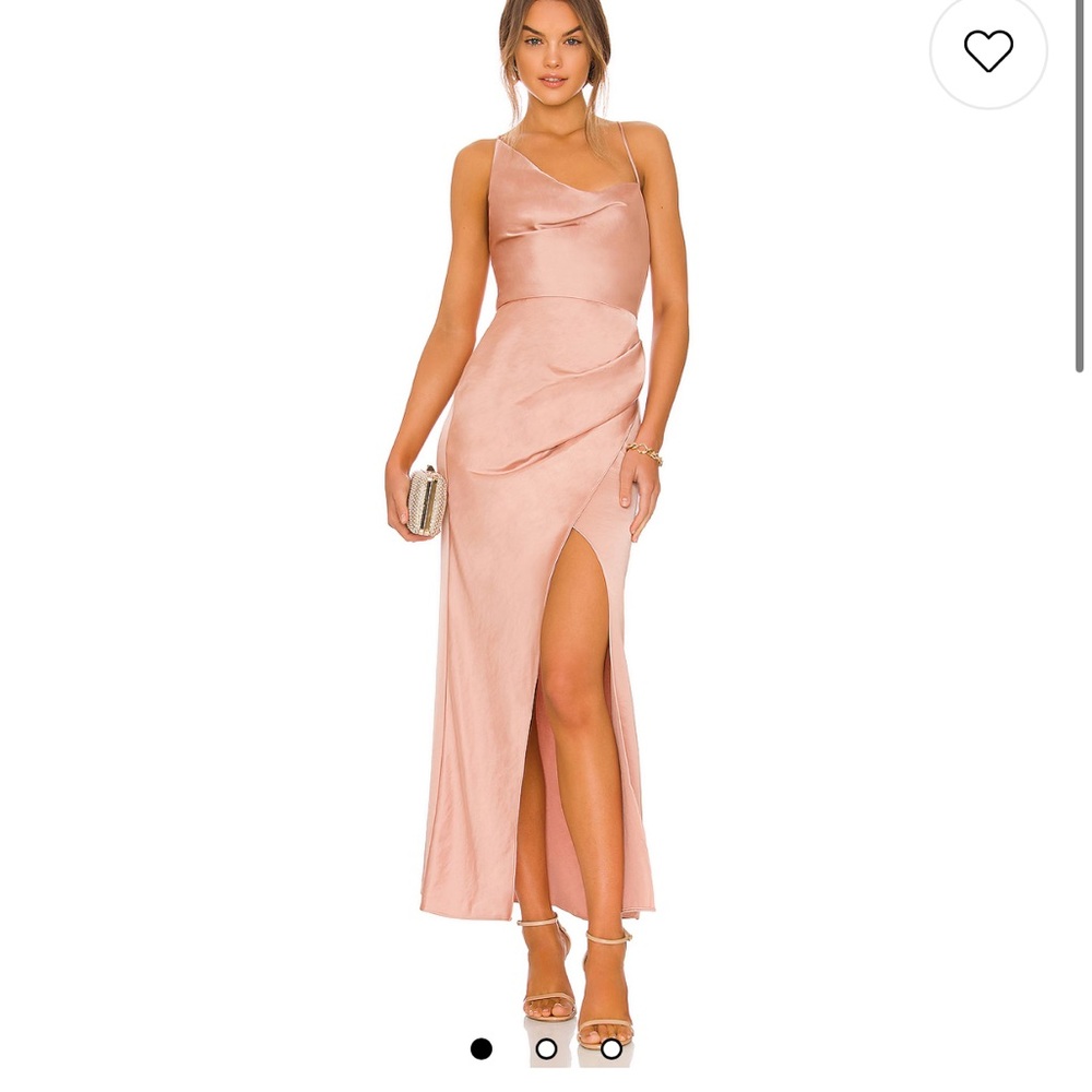 Aria satin Dress in Nougat